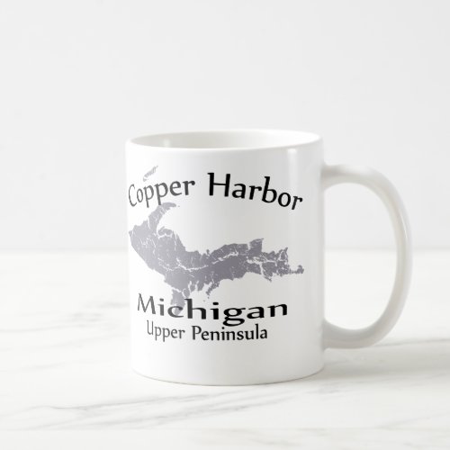 Copper Harbor Michigan Heart Map Design Mug