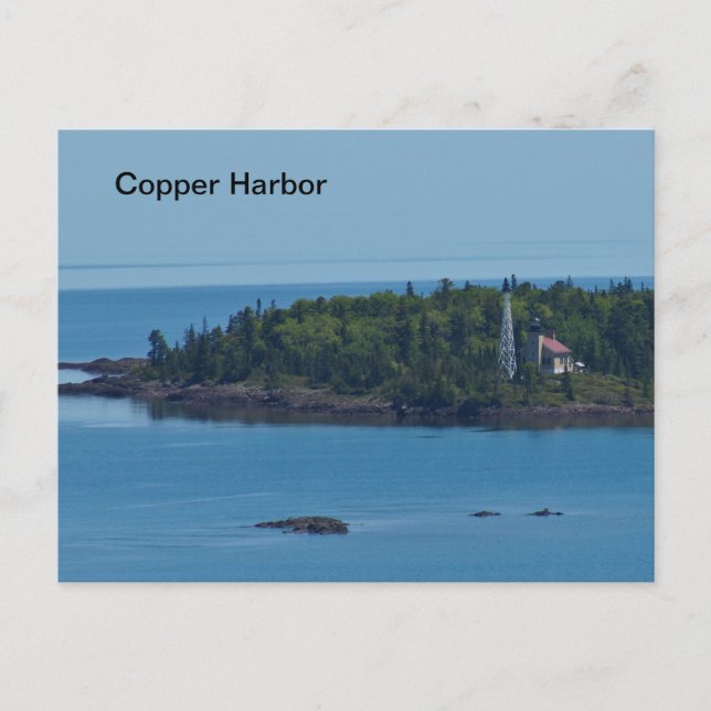 Copper Harbor Michigan Lighthouse Postcard (Front)