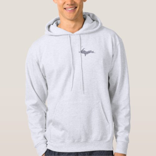 Copper Harbor Michigan Map Design Hoodie