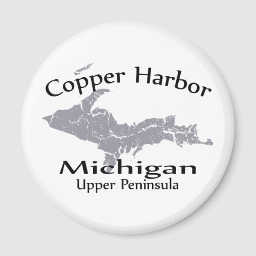 Copper Harbor Michigan Map Design Magnet