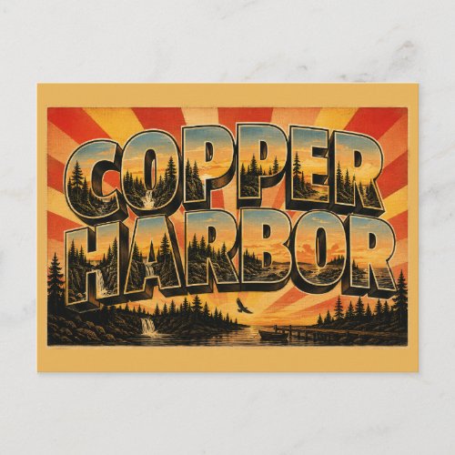 Copper Harbor Michigan Waterfall Old Growth Forest Postcard