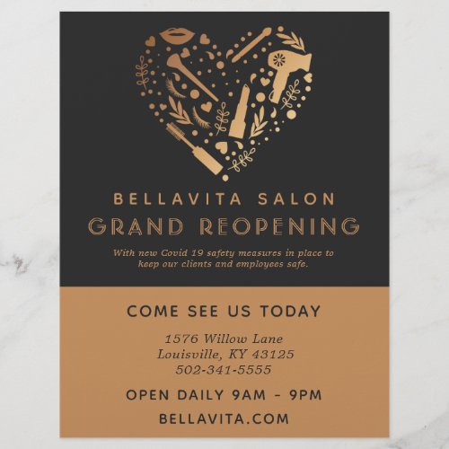 Copper Heart Salon Business Grand Reopening Flyer