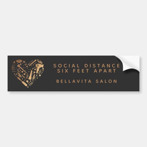 Copper Heart Salon Covid Safety Social Distance Bumper Sticker