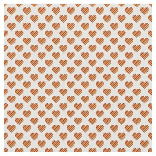 Copper Hearts Pattern Cute Romantic Love Design Fabric