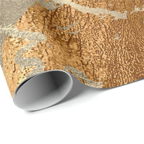 Copper Honey Foxier Gold Marble Shiny Metallic VIP Wrapping Paper