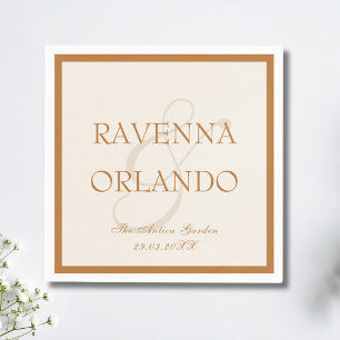 Copper Ivory Old Money Timeless Wedding Napkins