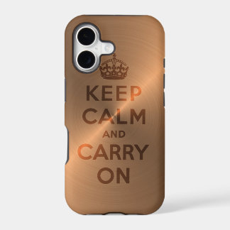 Copper Keep Calm And Carry On iPhone 17 Case