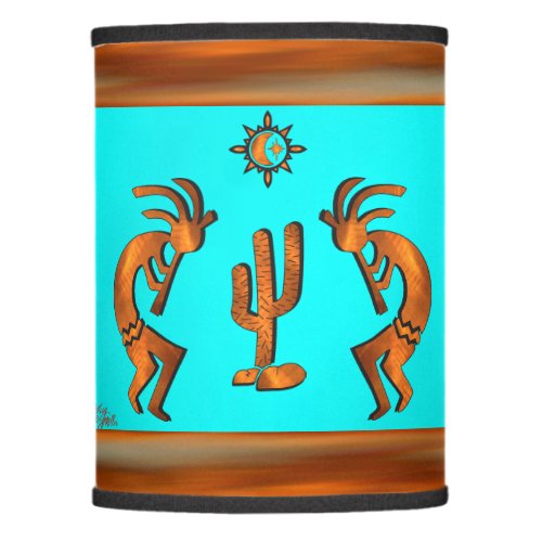 Copper Kokopelli Playing The Flute Lamp Shade