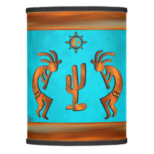 Copper Kokopelli Playing The Flute Lamp Shade