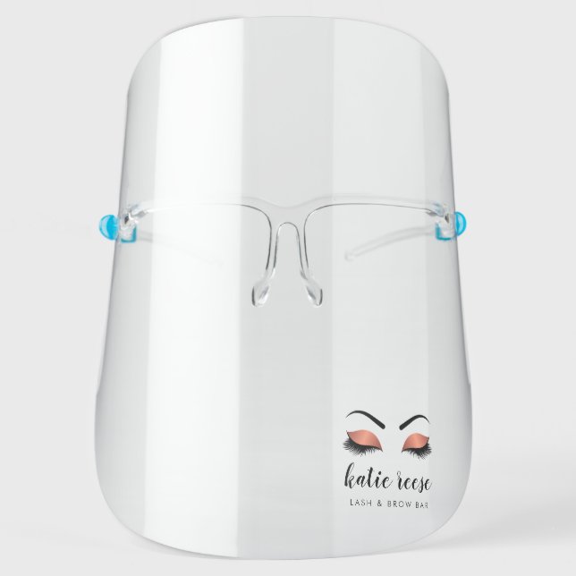 Copper Lashes & Brows Aesthetician Makeup Artist Face Shield (Front)