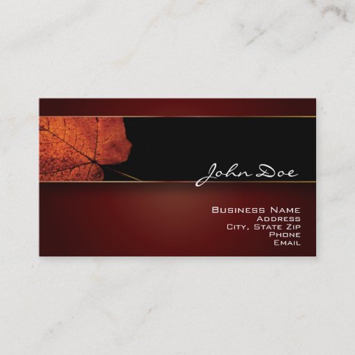 Customizable Copper Leaf Business Card