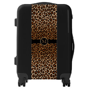 Copper Leopard Animal Skin Monogram Luggage
