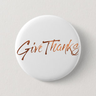 Copper-look Give Thanks script design Button