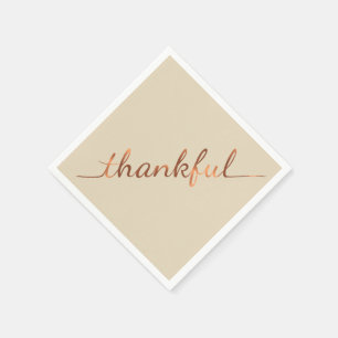 Copper-look Thanksgiving Thankful paper napkins