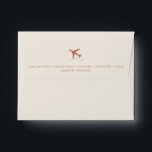 Copper Map and Airplane Travel RSVP Envelope<br><div class="desc">Elegant copper world map response or rsvp envelope with a printed mailing address and airplane design. Fonts and text color can be changed to match your destination wedding, beach wedding, travel, journey or "around the world" theme party invitations and save the dates. Copper is a printed effect, not real foil....</div>