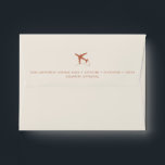 Copper Map and Airplane Travel RSVP Envelope<br><div class="desc">Elegant copper world map response or rsvp envelope with a printed mailing address and airplane design. Fonts and text color can be changed to match your destination wedding, beach wedding, travel, journey or "around the world" theme party invitations and save the dates. Copper is a printed effect, not real foil....</div>