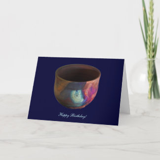 Copper Matt Raku - Happy Birthday Card