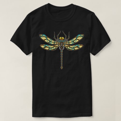 Copper Mech Dragonfly Illustration T_Shirt