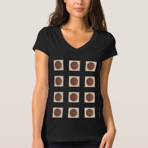 Copper Medallion Graphic Black Womens T_Shirt