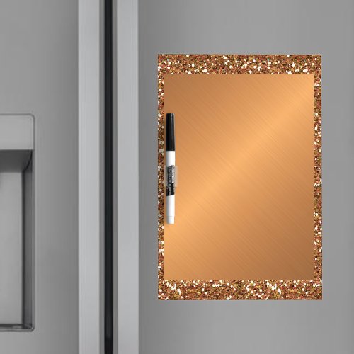 Copper Metal Look Brushed Metallic Glitter Sparkle Dry Erase Board