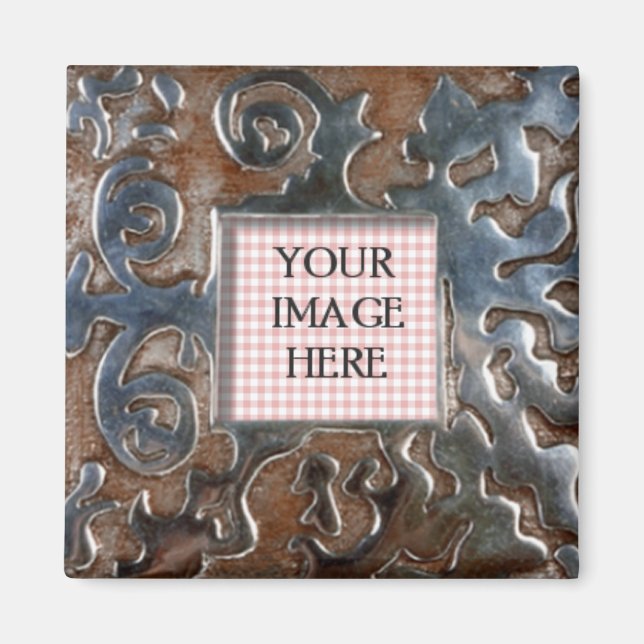Copper Metal Swirls Template Magnet (Front)