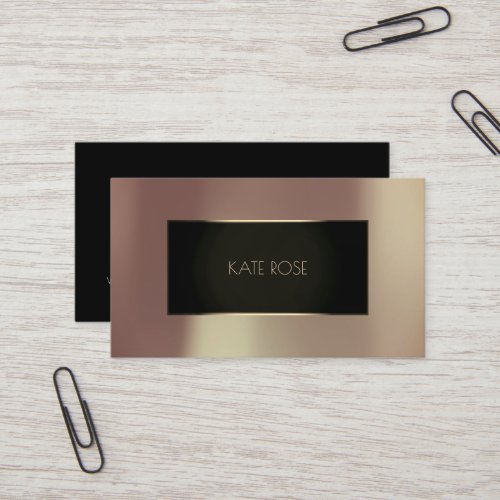 Copper Metallic Black Rose Gold Gray Glass Frame Business Card