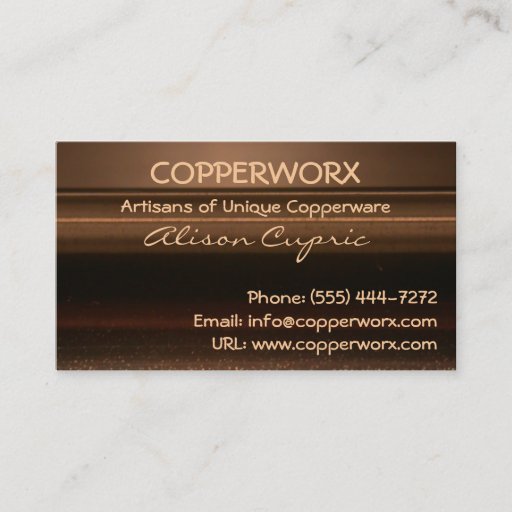Customizable COPPER METALLIC Business Cards