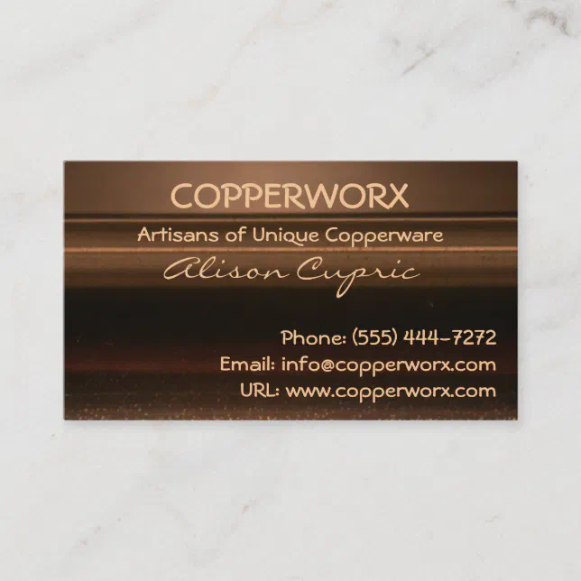 COPPER METALLIC Business Cards Zazzle