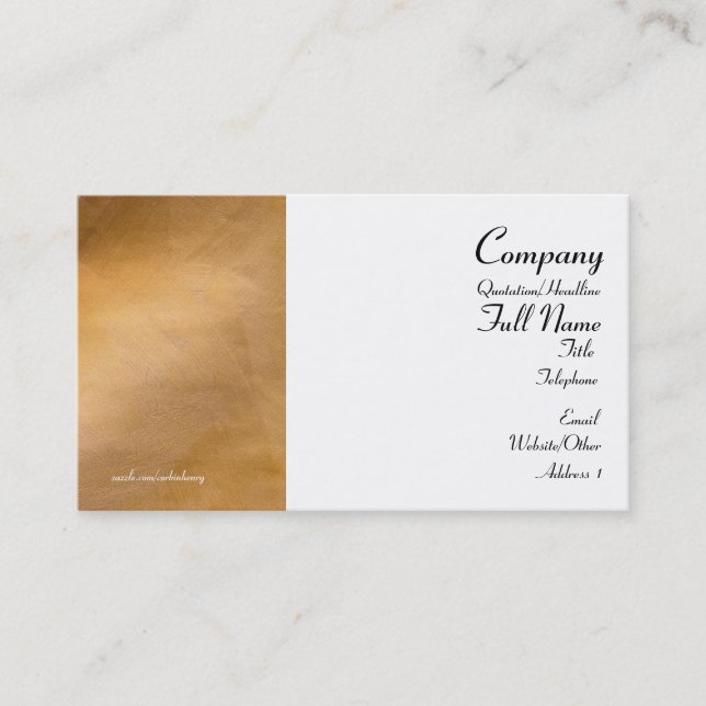 Copper Metallic Business Cards (Front)