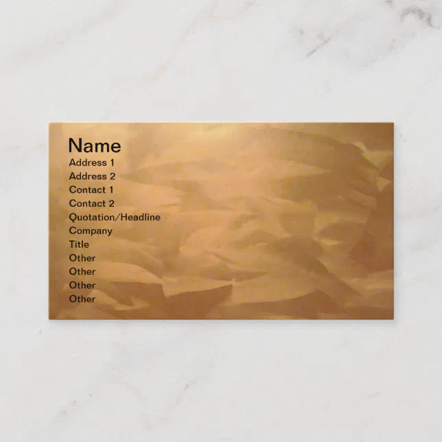 Copper Metallic Business Cards Zazzle