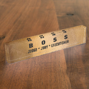 Copper Metallic Elegant Funny Desk Nameplates. Name Plate