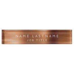 Copper Metallic Foil Modern Business Desk Name Plate | Zazzle