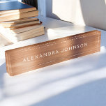 Copper Metallic Foil Modern Elegant Business Desk Name Plate<br><div class="desc">Copper Orange Foil Metallic Stainless Steel Minimalist Business Name Plate with white lettered typography for the monogram. The Copper Orange Modern and Elegant Foil Metal Business Name Plate can be customized with your name. Please contact the designer for customized matching items.</div>
