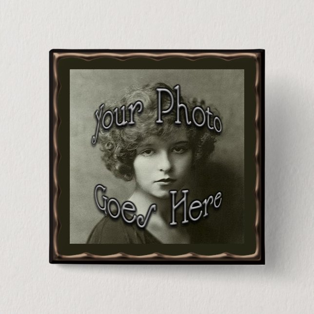 Copper Metallic Frame Template Button (Front)