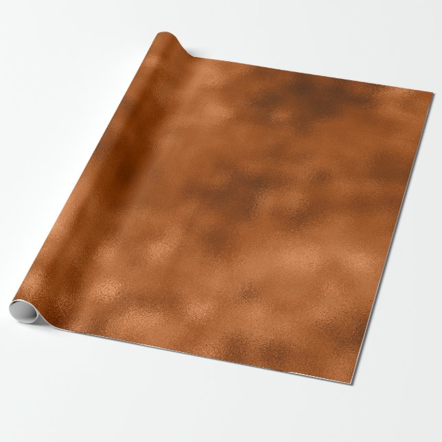 Copper Metallic Glass Minimal Urban Abstract Wrapping Paper (Unrolled)