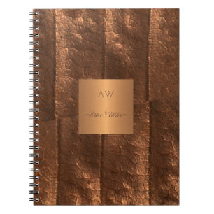 Copper metallic gold exclusive luxury monogrammed notebook