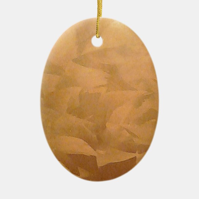 Copper Metallic Hand Brushed Ceramic Ornament (Front)