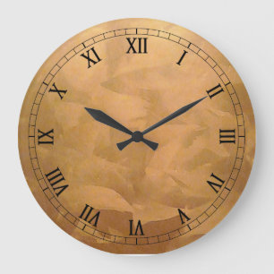 Copper Metallic Hand Brushed Large Clock