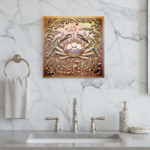 Copper Metallic Iridescent Crab D1223 Metal Print