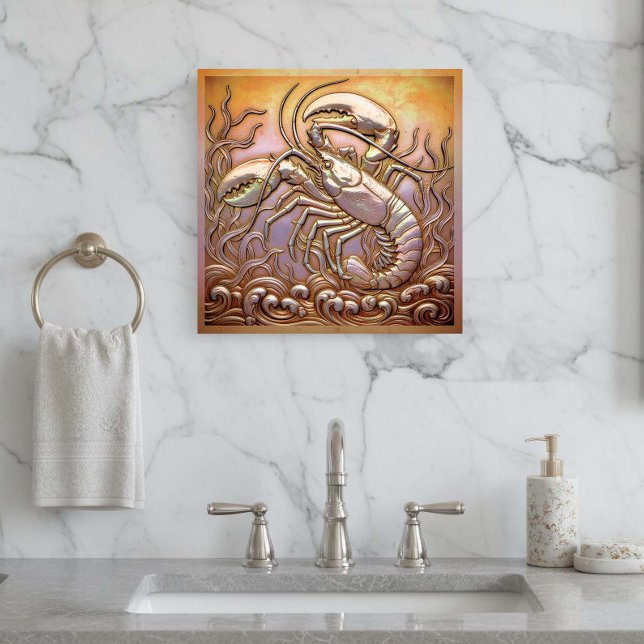 Copper Metallic Iridescent Lobster D1223 Metal Print (Creator Uploaded)