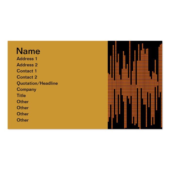 COPPER METALLIC METAL MUSIC BLACK BACKGROUND BUSINESS CARDS