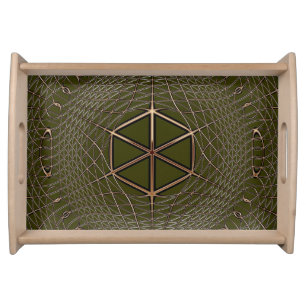 Copper Metallic Op-Art effect Photo Sample Serving Tray