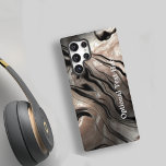 Copper Metallic Pattern Samsung Galaxy S22 Ultra Case<br><div class="desc">This luxe look Samsung phone case is ready for your name or other personalized text. Created in a swirled metallic look pattern of black and copper tone colors with room for your name or other text optional. Choose from a variety of sizes and models in the drop down menu.</div>