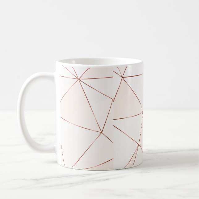 Copper metallic polygonal texture with bronze glit coffee mug (Left)