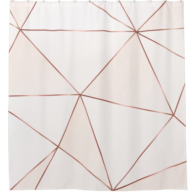 Copper metallic polygonal texture with bronze glit shower curtain (Front)