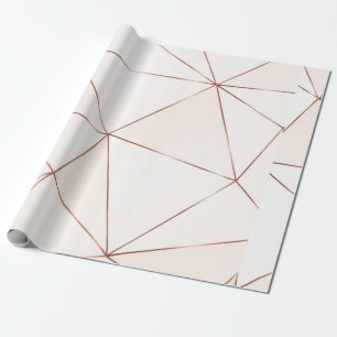 Copper metallic polygonal texture with bronze glit wrapping paper