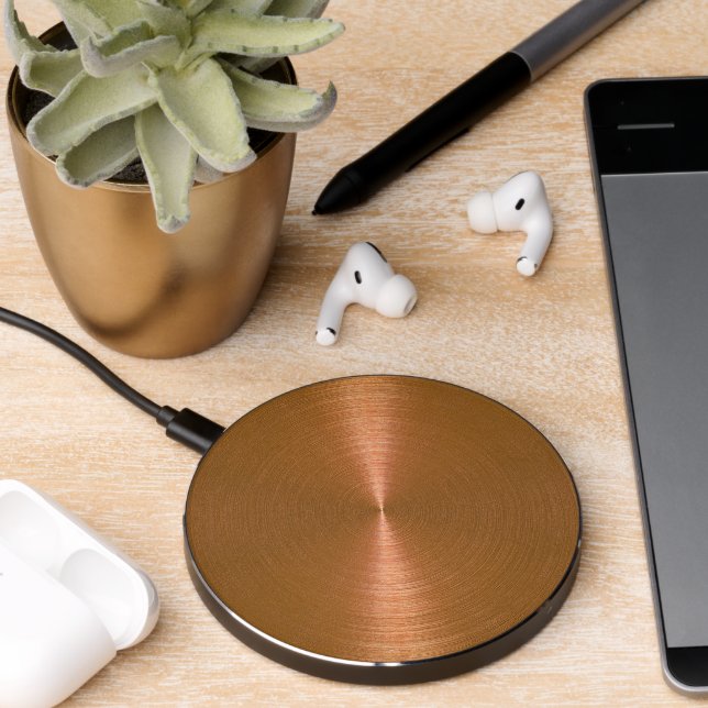 Copper Metallic Sheen Wireless Charger (Desk 2)