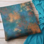 Copper Metallic Turquoise Distressed Throw Pillow<br><div class="desc">This design was created through digital art. It may be personalized by clicking the customize button and changing the color, adding a name, initials or your favorite words. Contact me at colorflowcreations@gmail.com if you with to have this design on another product. Purchase my original abstract acrylic painting for sale at...</div>