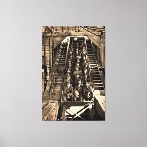 Copper Miners Ready to Descend Shaft No 2 _ 1905 Canvas Print