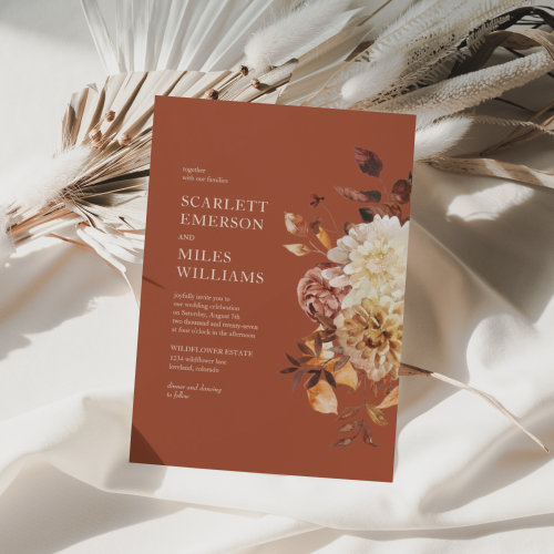 Copper Modern Fall Terracotta Floral Wedding
